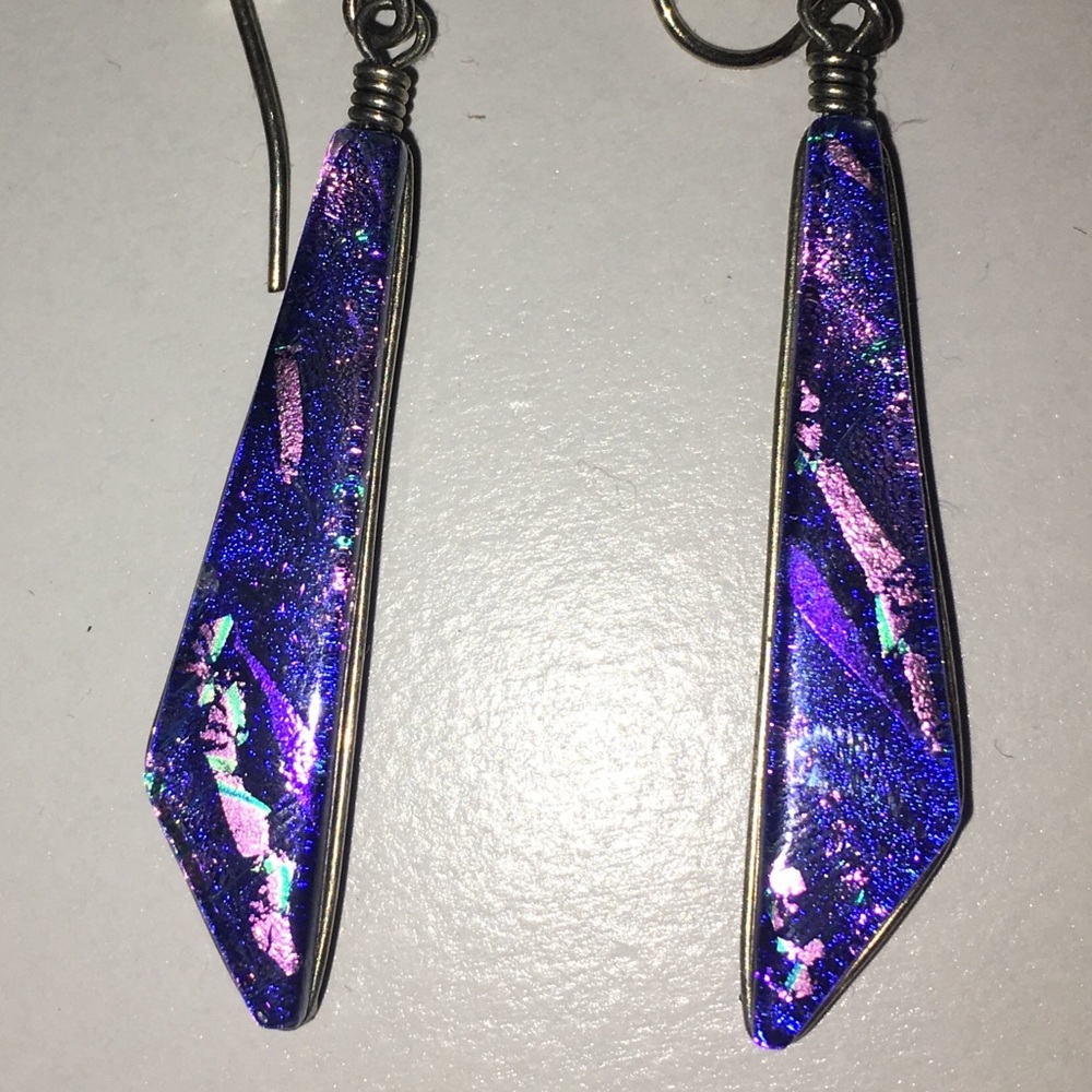 Glass art earrings